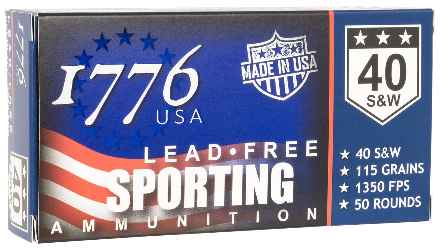 1776 USA 1776040115 Lead Free Sporting 40S&W 115gr Lead Free Ball 50 Per Box/20 Case