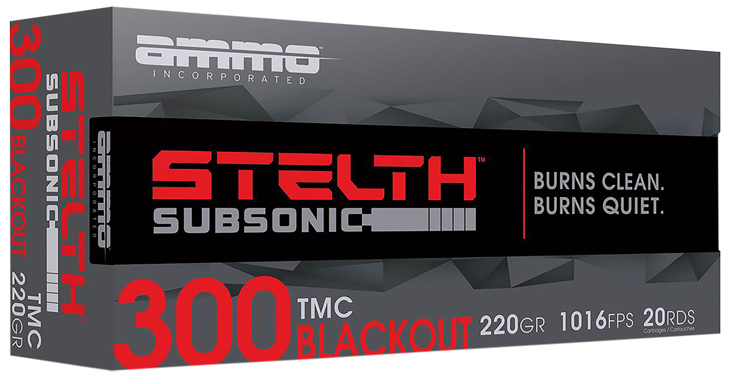 Ammo Inc 300B220TMCSTLA20 stelTH 300Blackout 220gr Total Metal Case 20 Per Box/10 Case