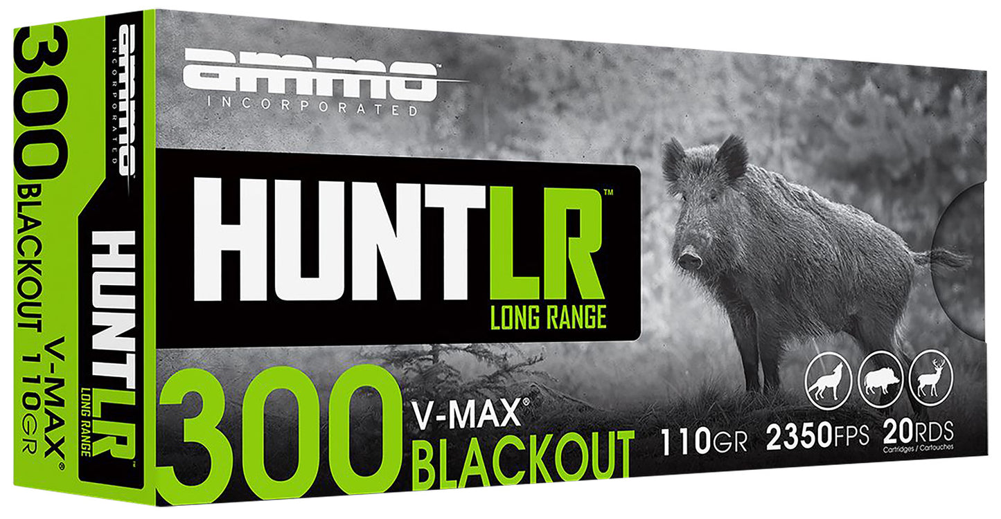 Ammo Inc 300B110VMXA20 Signature 300Blackout 110gr Hornady V-Max 20 Per Box/10 Case