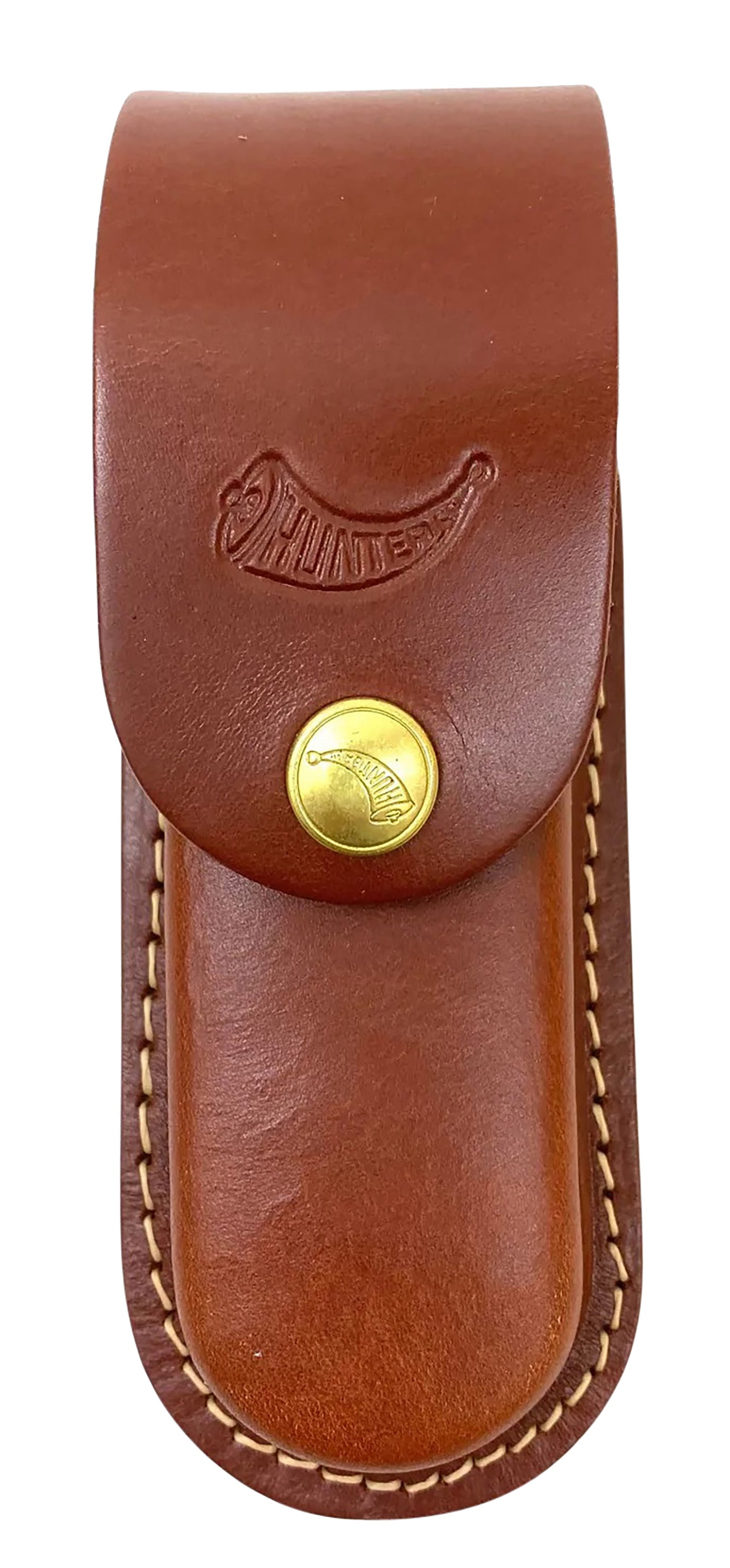 Hunter Company 027-111 Knife Sheath Belt Loop Tan Leather Fits 4.75-5.50" Closed Folded Knife