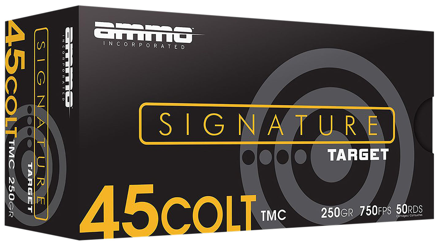 Ammo Inc 45C250TMCA50 Signature 45Colt 250gr Total Metal Case 50 Per Box/20 Case