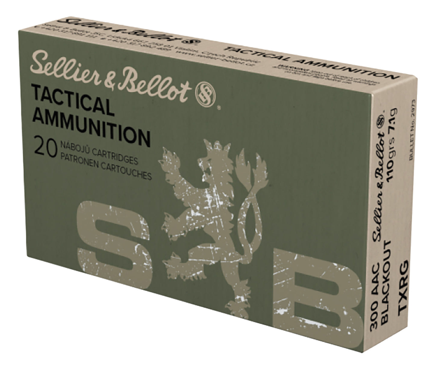 Sellier & Bellot SB300BLKXA eXergy 300Blackout 110gr TAC EX Blue 20 Per Box/50 Case