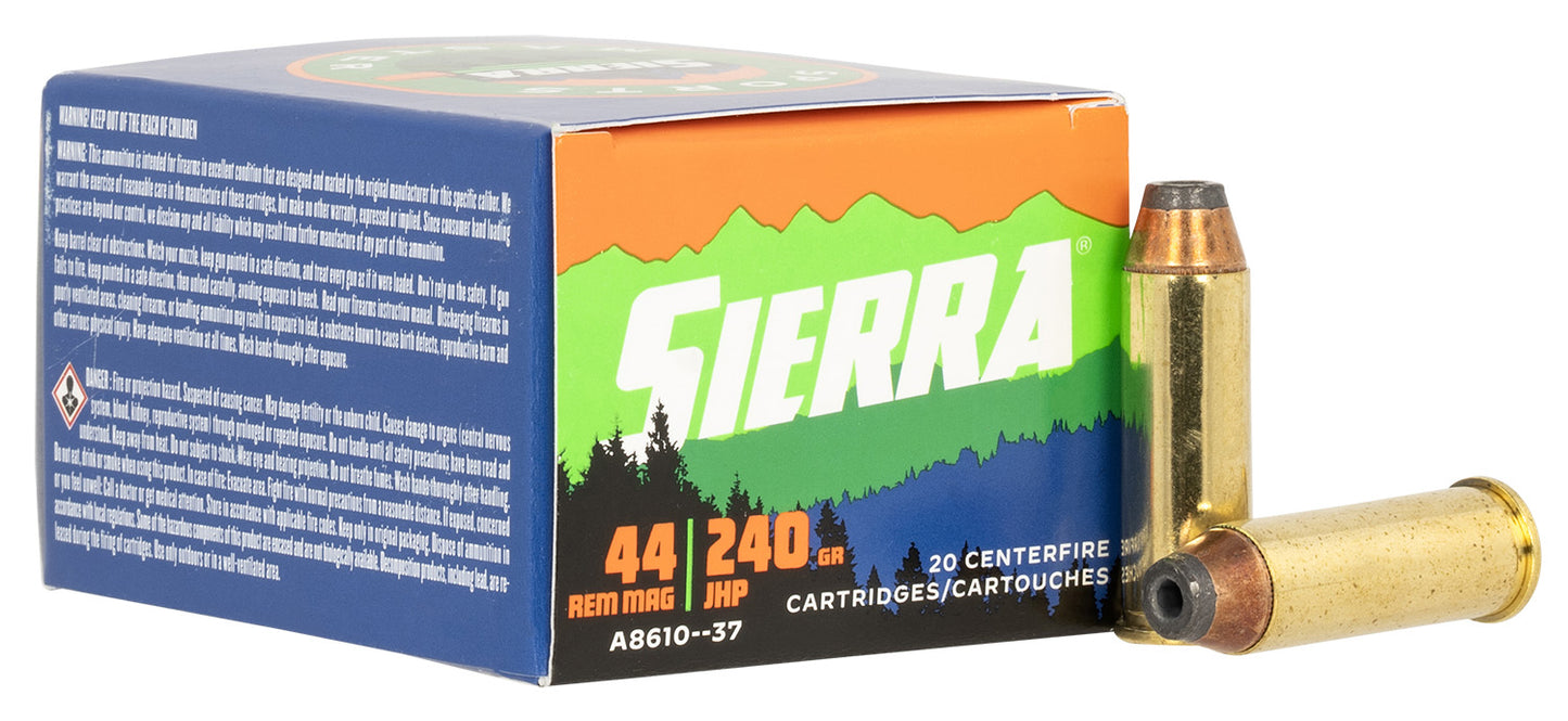 Sierra A861037 Outdoor Master 44RemMag 240gr Jacketed Hollow Point Sport Master 20/Box