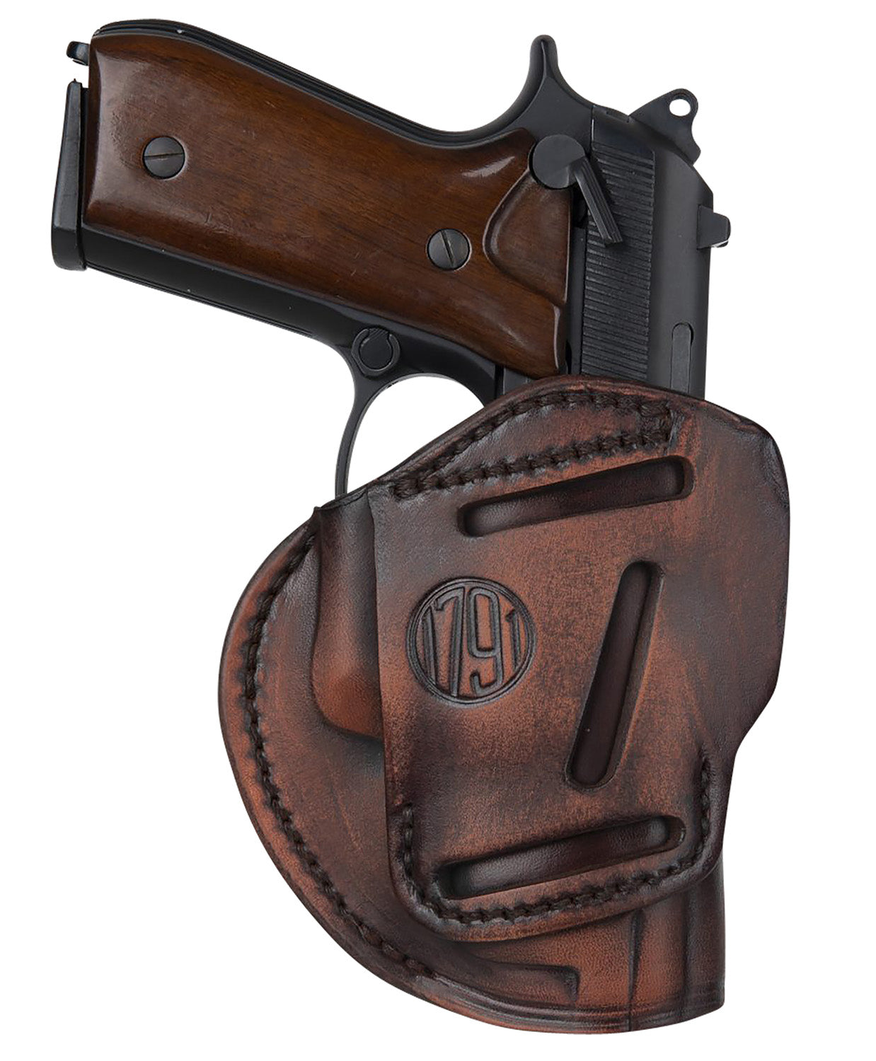 1791 Gunleather 3WH6VTGA 3-Way IWB/OWB Size 06 Vintage Leather Belt Loop Fits Beretta 92 Fits Walther PPQ Fits Sig P320 Ambidextrous Hand