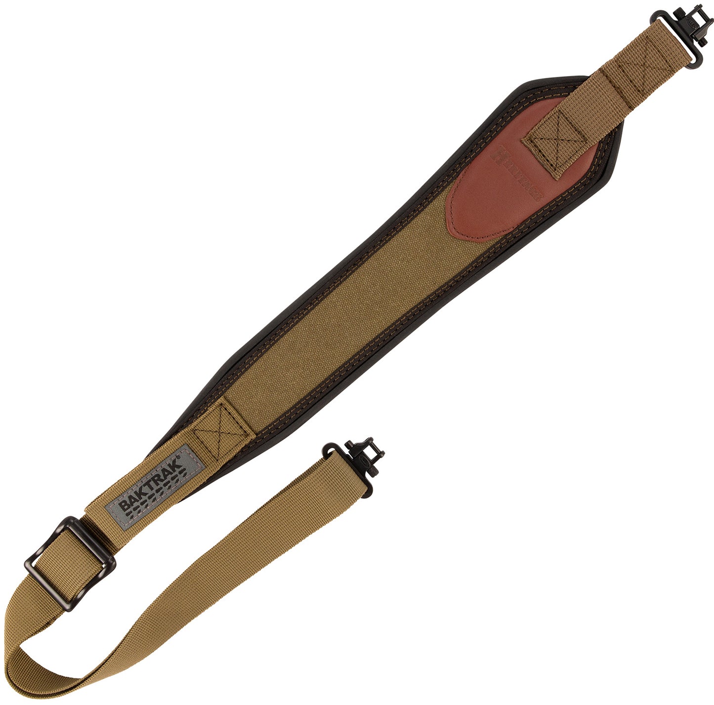Heritage Cases 8110 Long Gun Sling Olive Canvas with Leather Trim 33"-46" OAL Features BakTrak Shoulder Pad