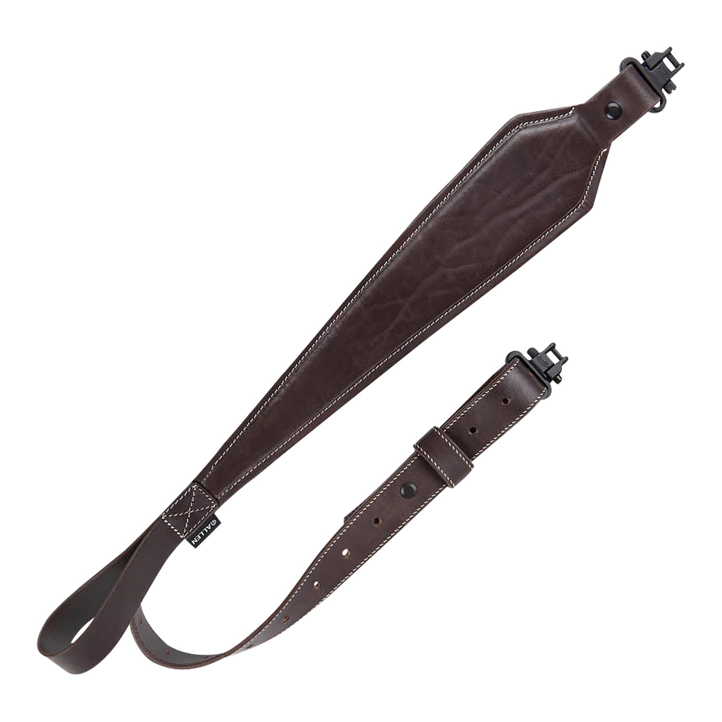 Heritage Cases 8511 Plain Dark Leather Rifle Sling w/Heavy Duty Swivels, Dark Mahogany Leather, Adjustable Length 28" to 35", 3" Wide