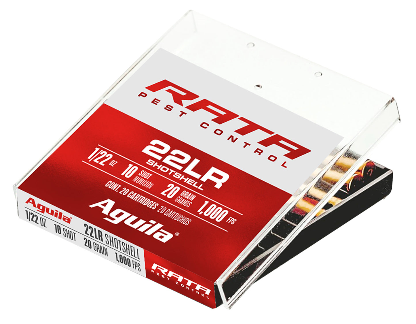 Aguila 1B222600 Rata Pest Control 22LR 20gr Standard Velocity Solid Point 20 Per Box/50 Case