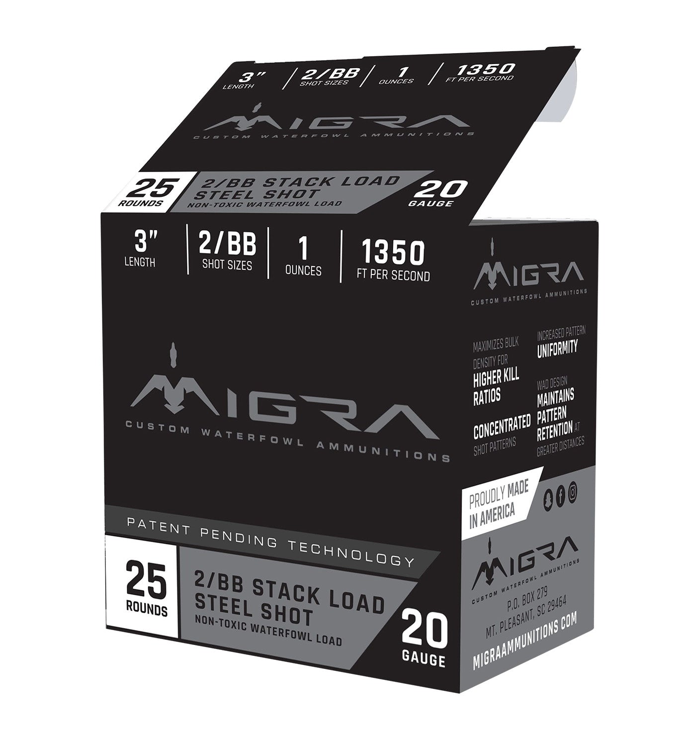 Migra Ammunitions M20SB46 Combinational 20Gauge 3" 1oz 4/6Shot 25 Per Box/10 Case