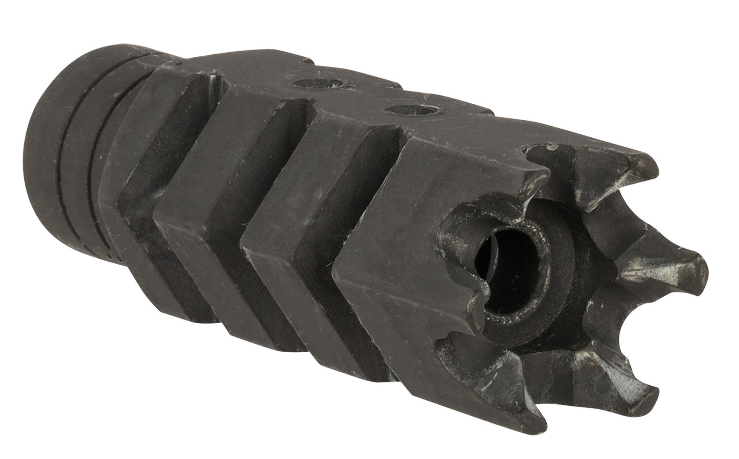 ATI Outdoors A5102251 Shark Muzzle Brake Black Oxide Steel with 1/2"-28 tpi Threads for .223 Cal/5.56 AR-15
