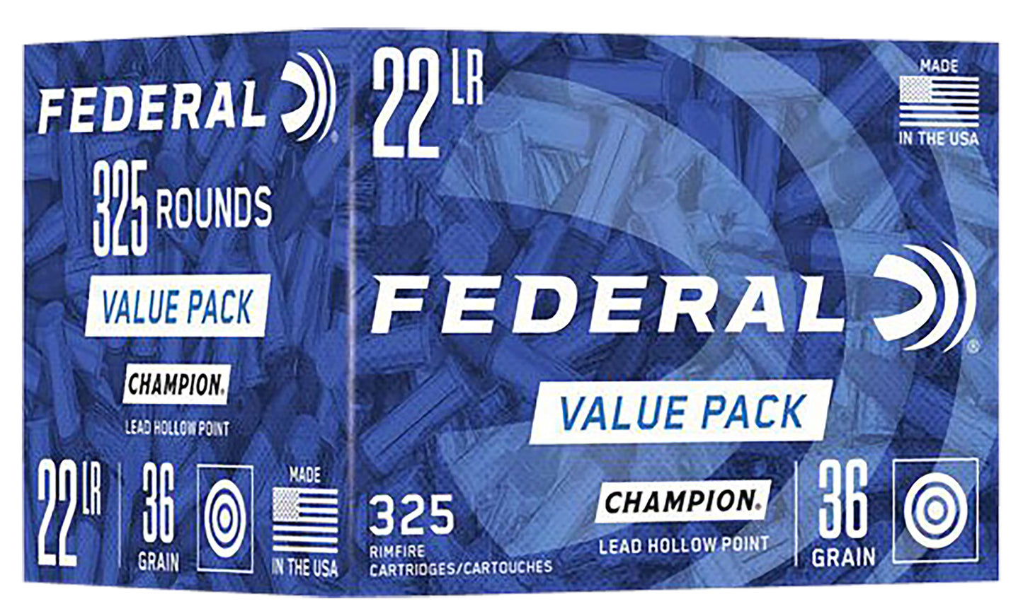 Federal 749 Champion Training Value Pack 22LR 36gr Lead Hollow Point 325 Per Box/10 Case