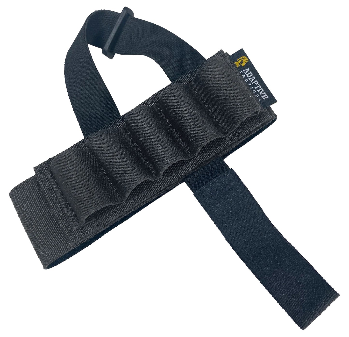 ADAPTIVE TACTICAL AT06400 Stock Mounted Shell Carrier 5rd Shotshells Removable Black Nylon Non Slip Loops Adj. Stock Fit