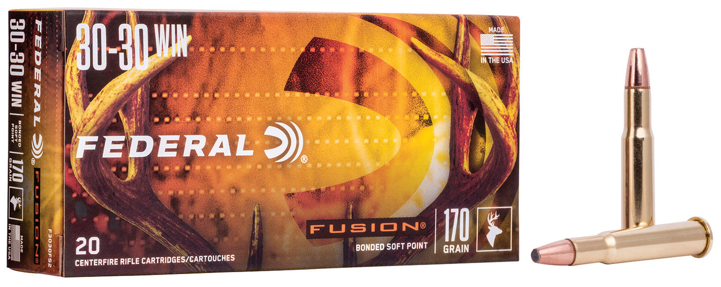 Federal F3030FS2 Fusion 30-30Win 170gr Bonded Soft Point 20 Per Box/10 Case