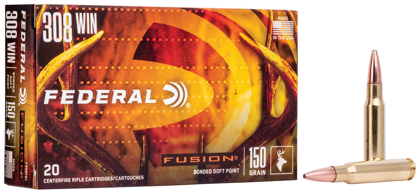 Federal F308FS1 Fusion 308Win 150gr Bonded Soft Point 20 Per Box/10 Case