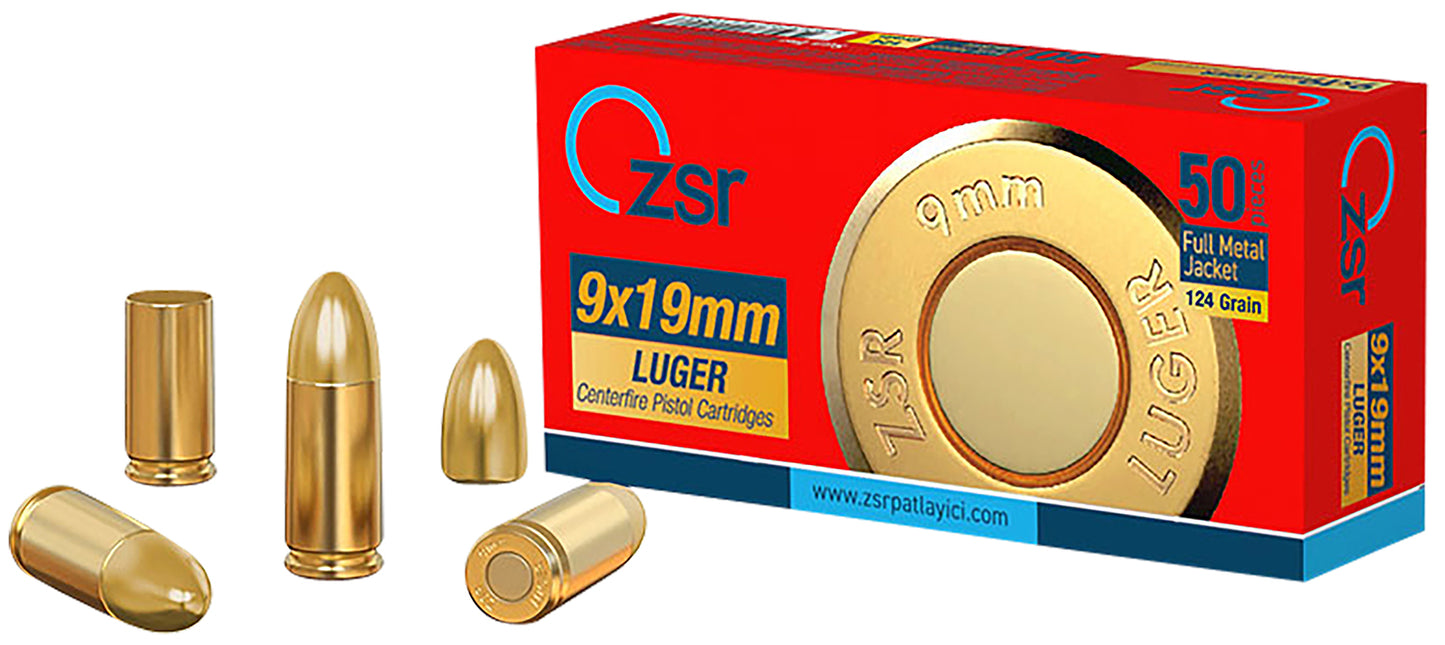 Ammo Inc ZSR9MM124 ZSR 9mm 124gr Full Metal Jacket 50 Per Box/20 Case