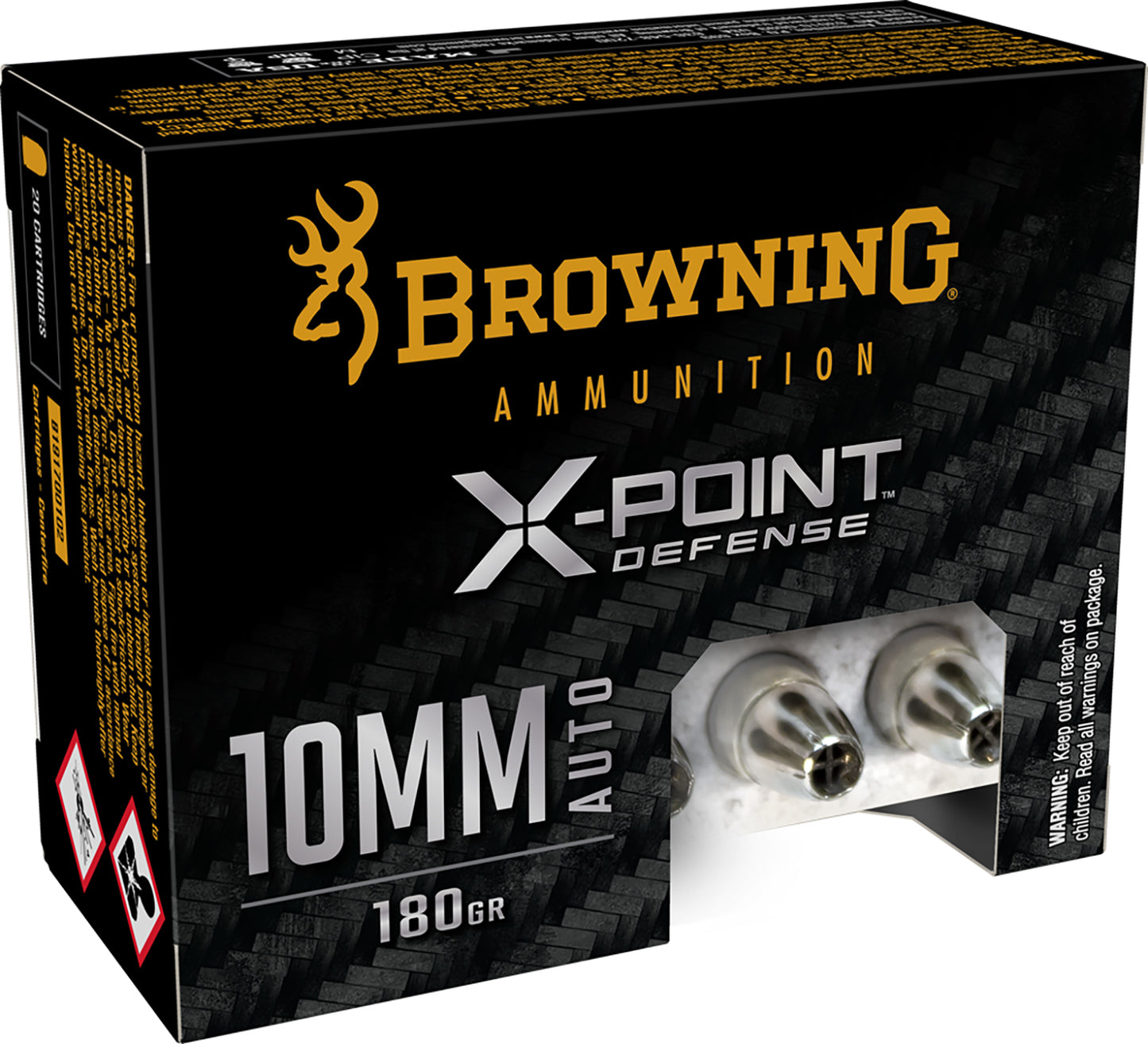 Browning Ammo B191700102 X-Point 10mm 180gr Jacketed Hollow Point 20 Per Box/10 Case