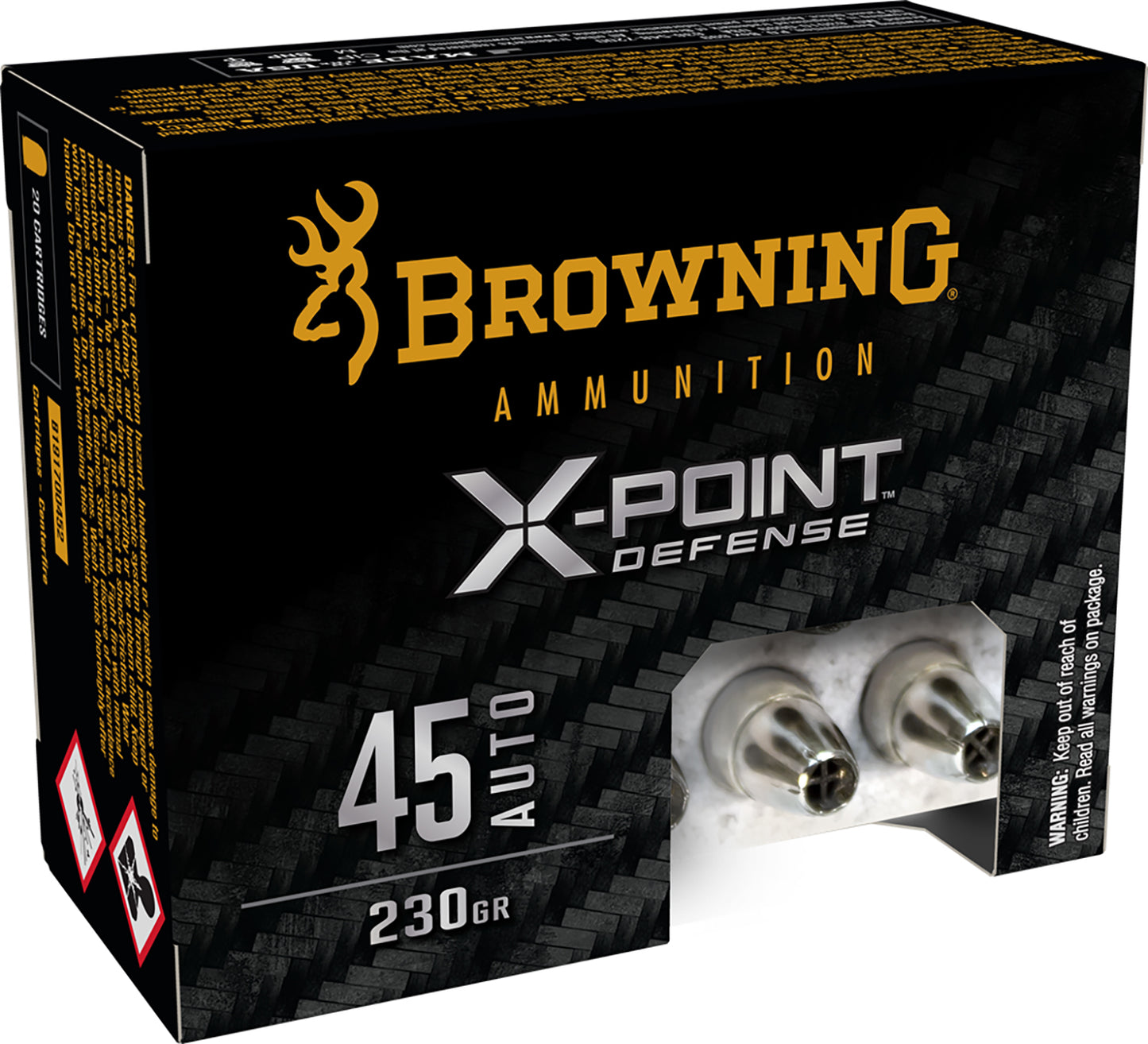 Browning Ammo B191700452 X-Point 45ACP 230gr Jacketed Hollow Point 20 Per Box/10 Case