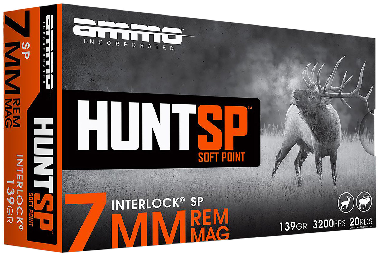 Ammo Inc 7MM139SPA20 Hunt 7mm 139gr Soft Point 20 Per Box/10 Case