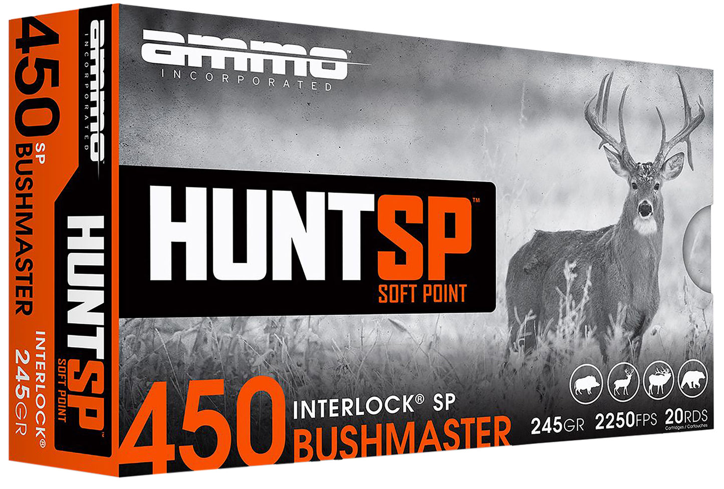 Ammo Inc 450B245SPA20 Hunt 450Bushmaster 245gr Soft Point 20 Per Box/10 Case
