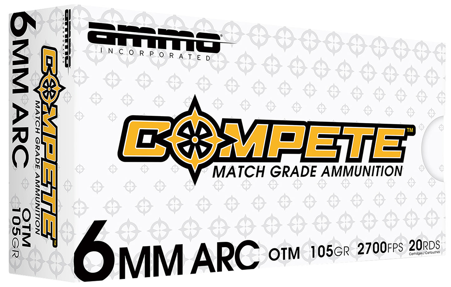 Ammo Inc 6ARC105BTHPA20 Compete 6mmARC 105gr Boat Tail Hollow Point 20 Per Box/10 Case