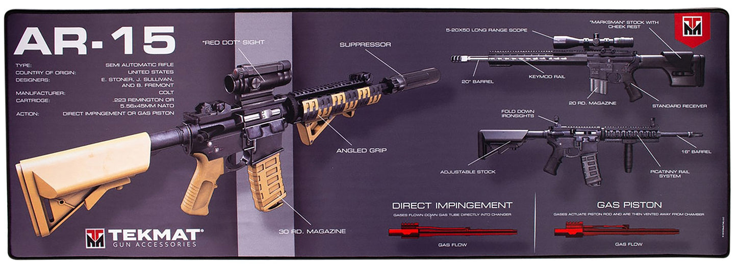 TekMat TEK42AR15WPD AR-15 Weapons Platform Design Door Mat 25"x42" Dark Gray/Light Gray Rubber Back AR-15 Weapons Platform