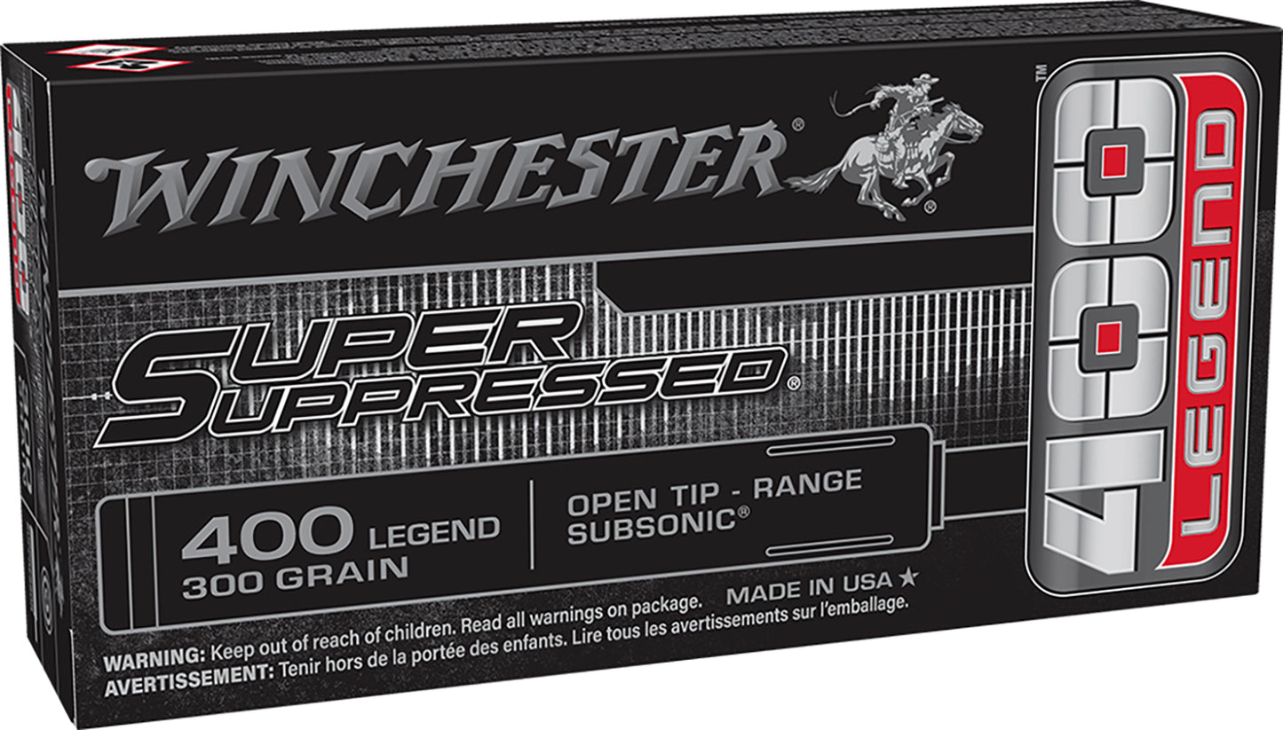 Winchester Ammo SUP400 Super Suppressed 400Legend 300gr Open Tip 20 Per Box/10 Case