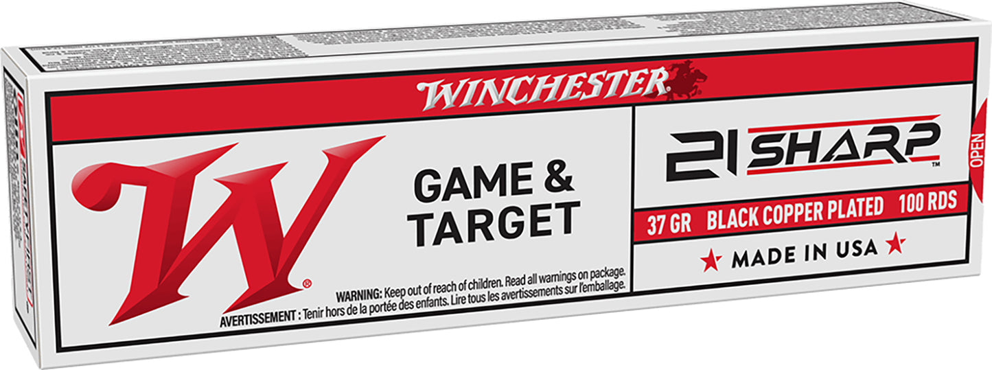 Winchester Ammo X21C USA 21Sharp 37gr Black Copper Plated 100 Per Box/20 Case