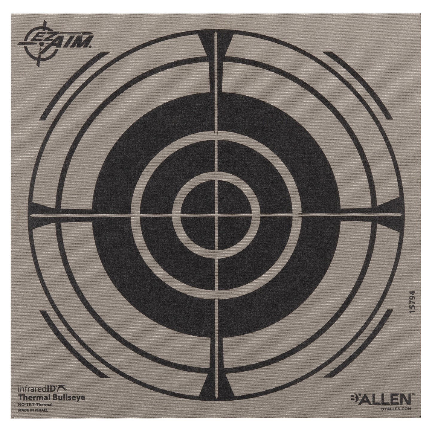 Allen 15794 Thermal Target Bullseye Hanging Paper 8" x 8" Black/Gray