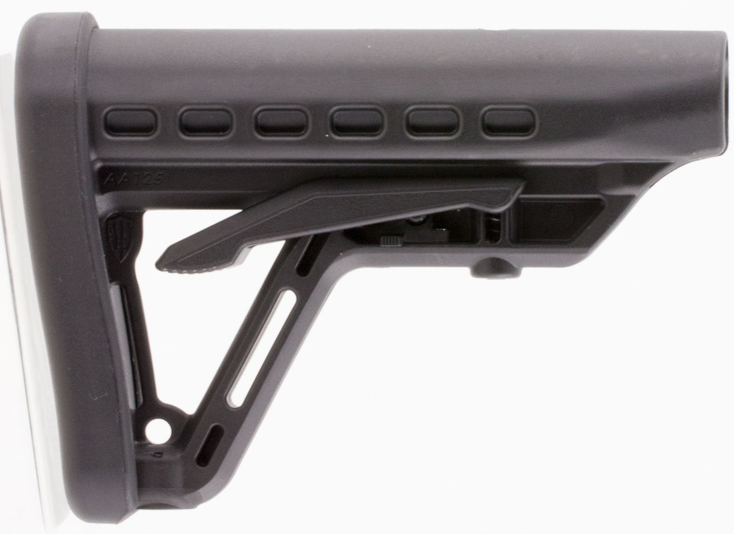 Archangel AA125 Low-Profile Black Synthetic, 6 Position, Fits AR-Platform with Commercial Tube