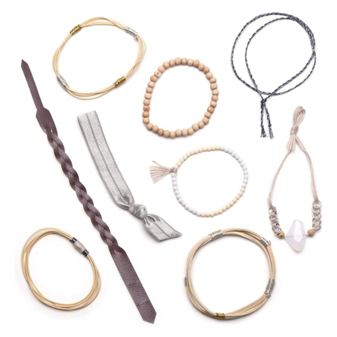 Craft Crush Bracelet Box Neutrals – DIY Bracelet Making Kit | Create 9 Stylish Handmade Bracelets