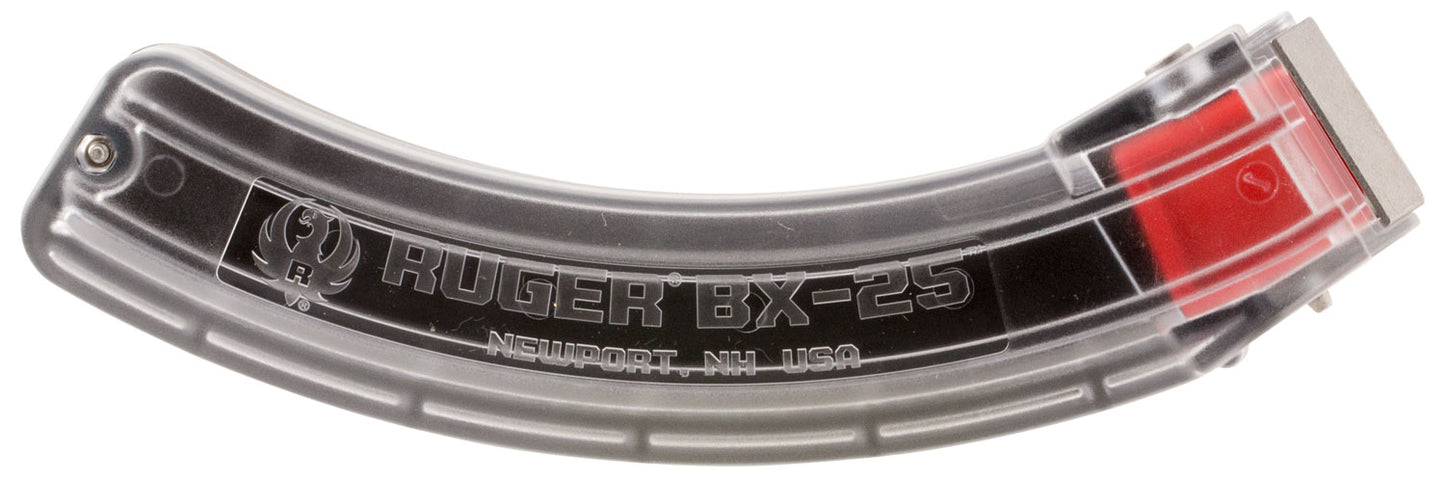 Ruger 90591 BX-25 25rd Magazine Fits Ruger 10/22/SR/77/Charger 22LR BX-25 Clear