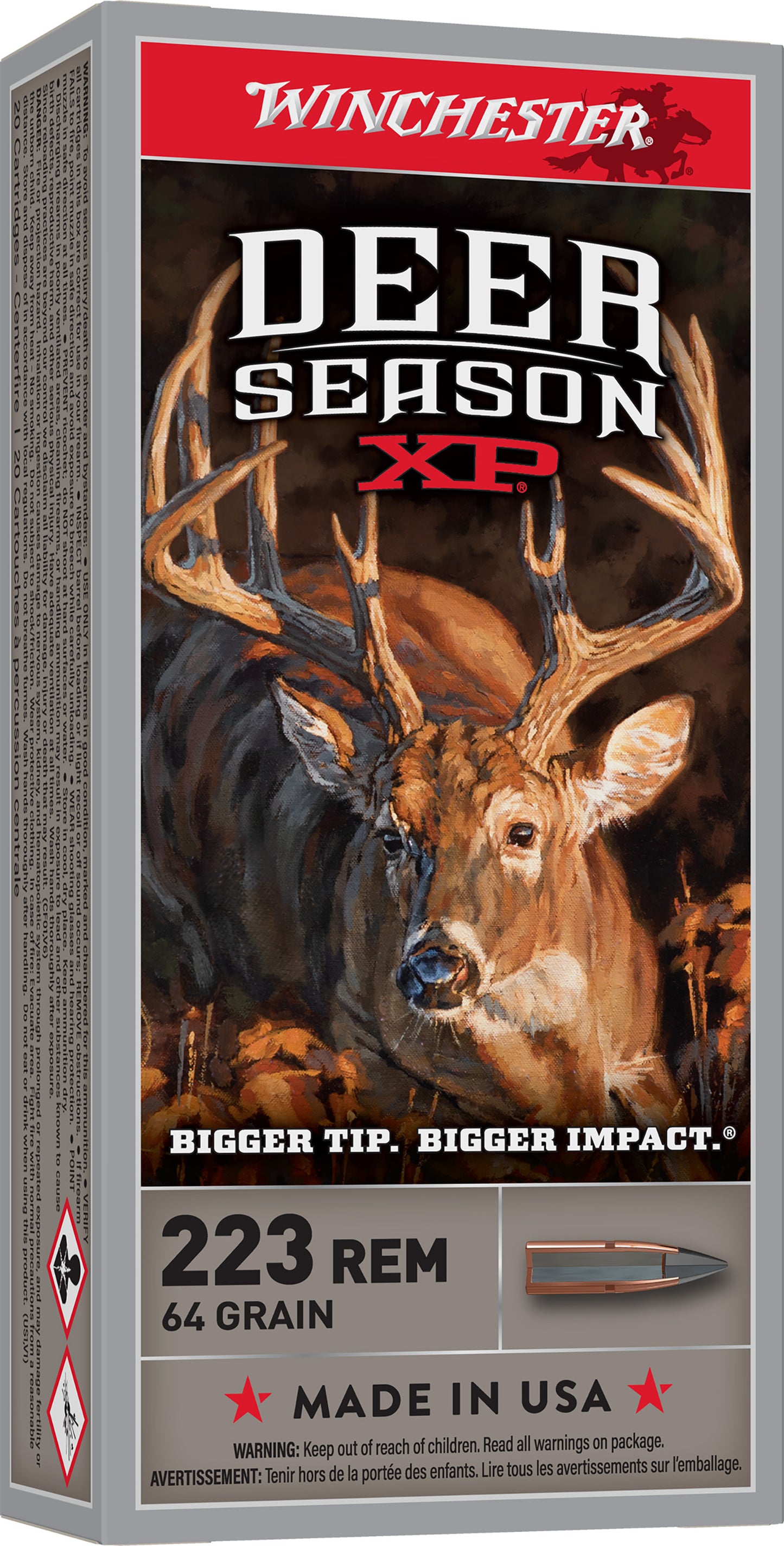 Winchester Ammo X223DS Deer Season XP 223Rem 64gr Extreme Point 20 Per Box/10 Case