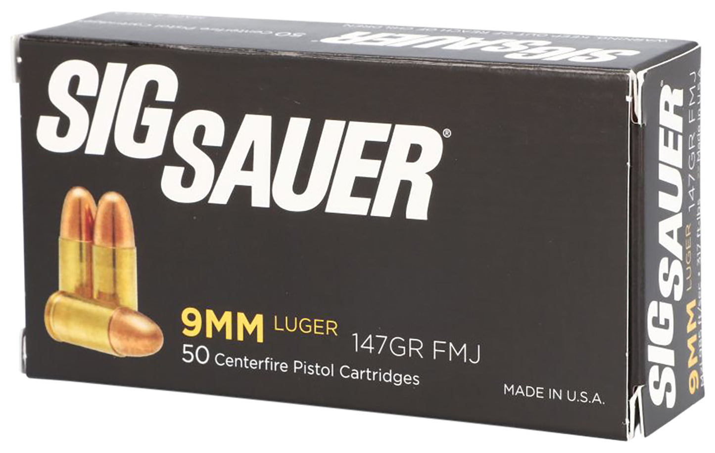 Sig Sauer E9MMB350 Elite Ball 9mmLuger 147gr Full Metal Jacket 50 Per Box/20 Case