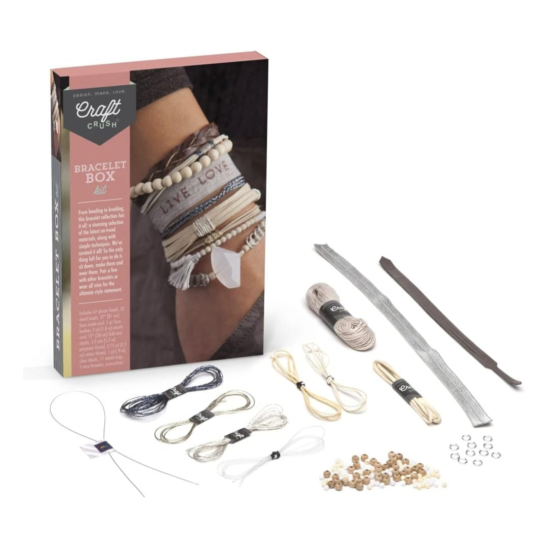 Craft Crush Bracelet Box Neutrals – DIY Bracelet Making Kit | Create 9 Stylish Handmade Bracelets