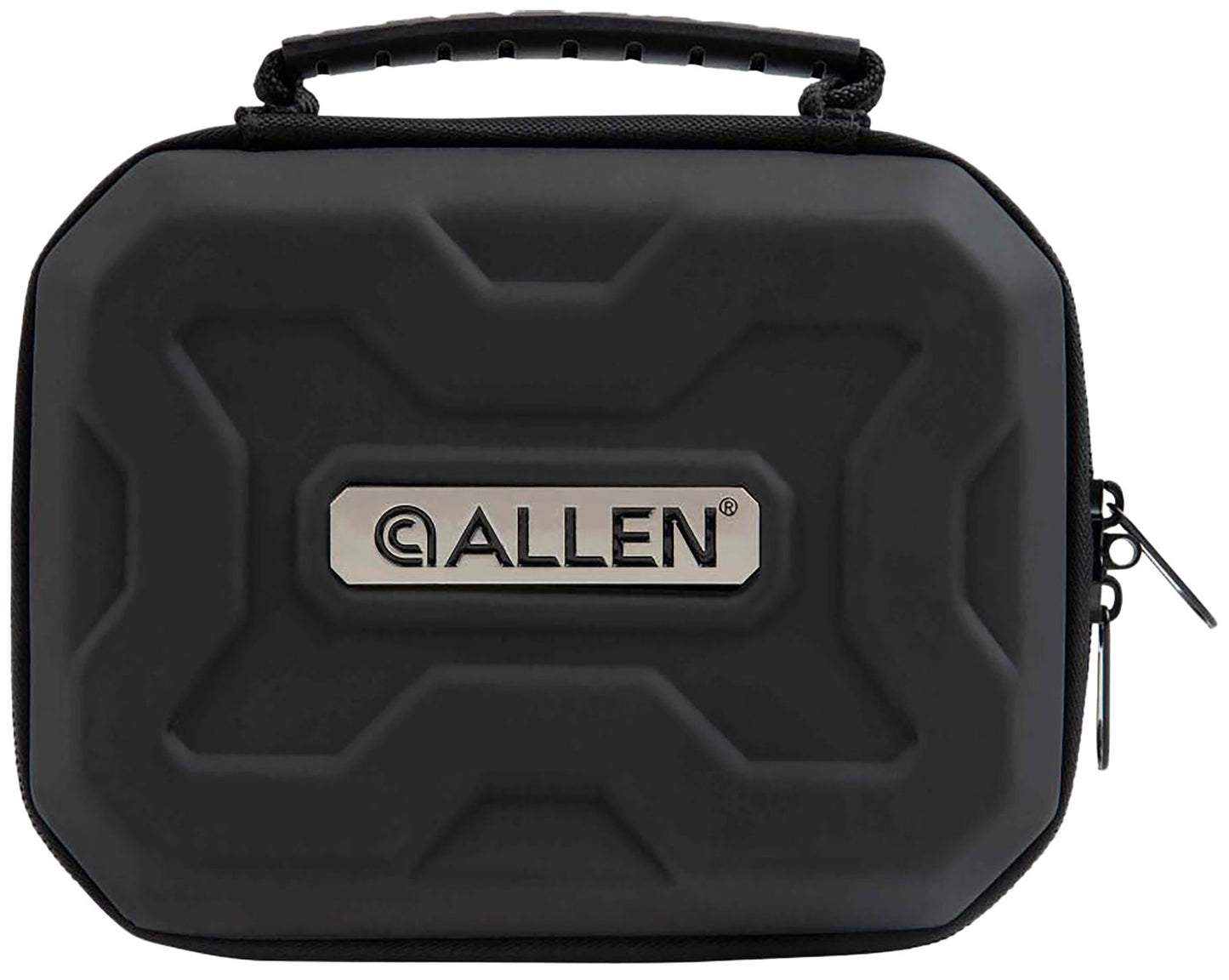 Allen 827 EXO Handgun Case Black Polymer, Molded Carry Handle, Egg Crate Foam & Lockable Zippers 7" x 5.25"