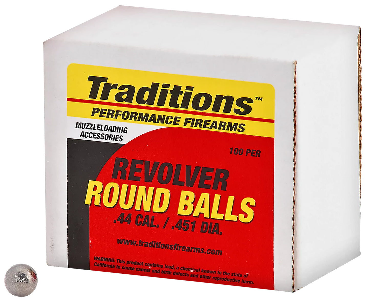 Traditions A1647 Revolver 44Cal Lead Ball 140gr 100/Box