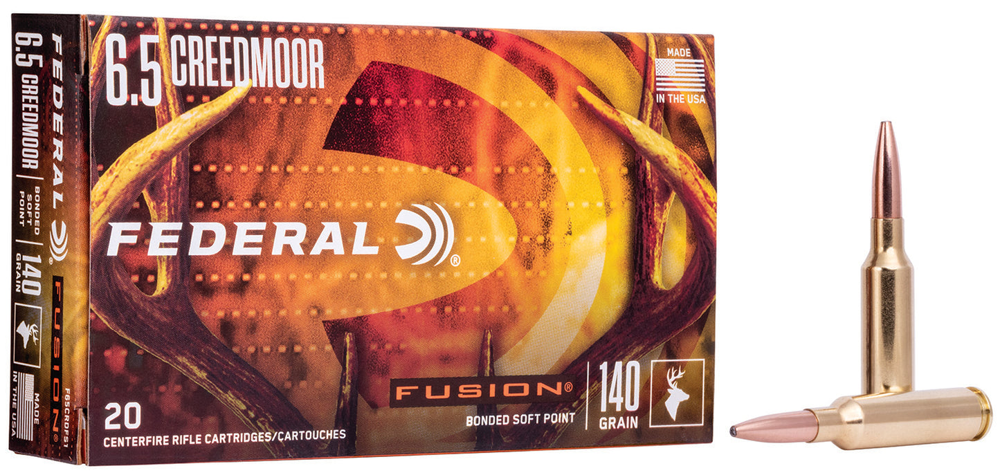 Federal F65CRDFS1 Fusion 6.5Creedmoor 140gr Bonded Soft Point 20 Per Box/10 Case