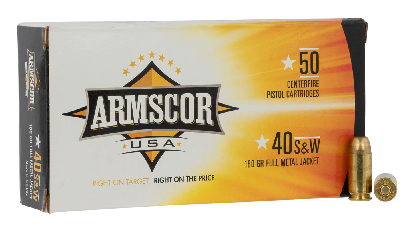 Armscor FAC402N USA 40S&W 180gr Full Metal Jacket 50 Per Box/20 Case