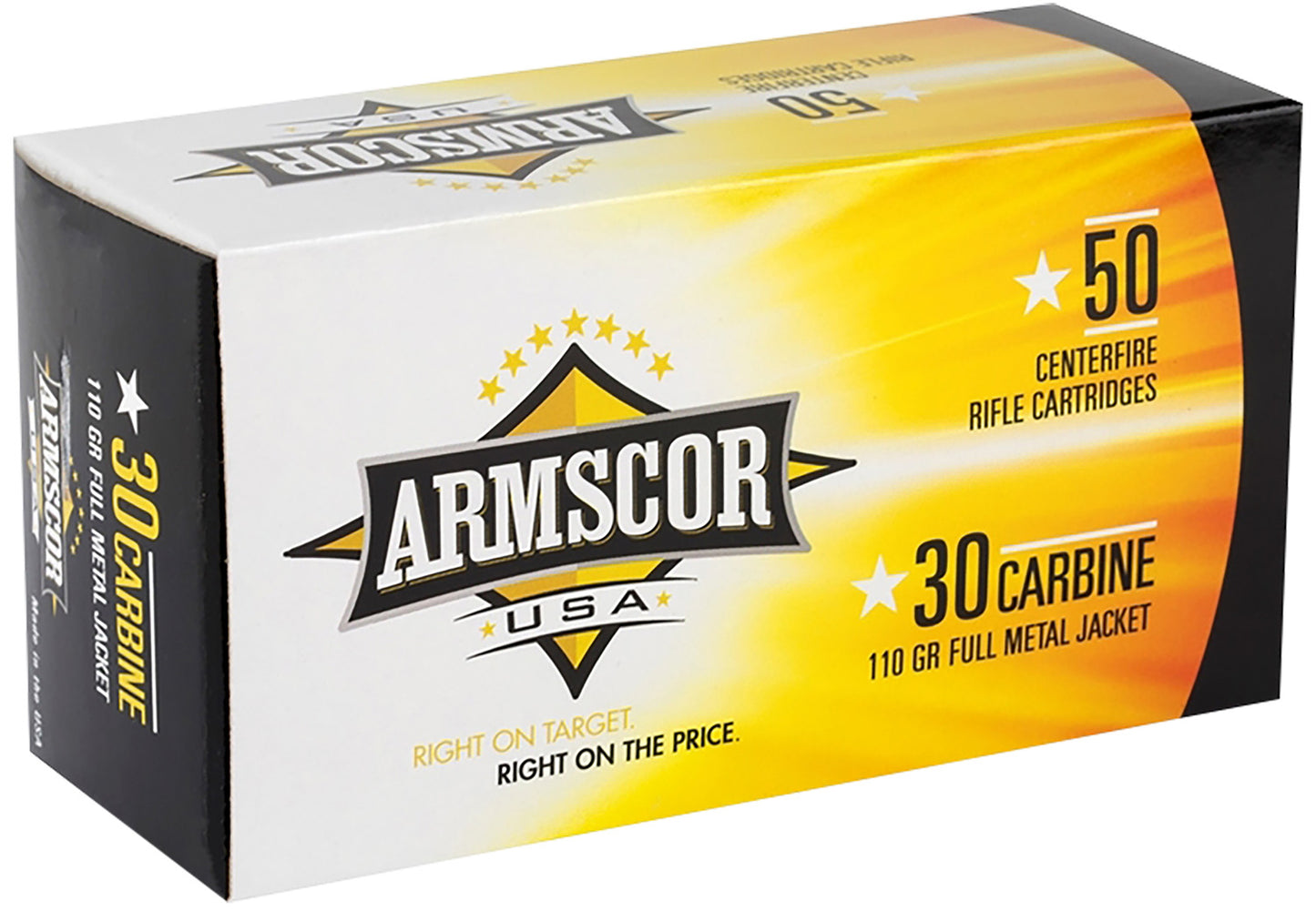 Armscor FAC30CIN USA 30Carbine 110gr Full Metal Jacket 50 Per Box/20 Case