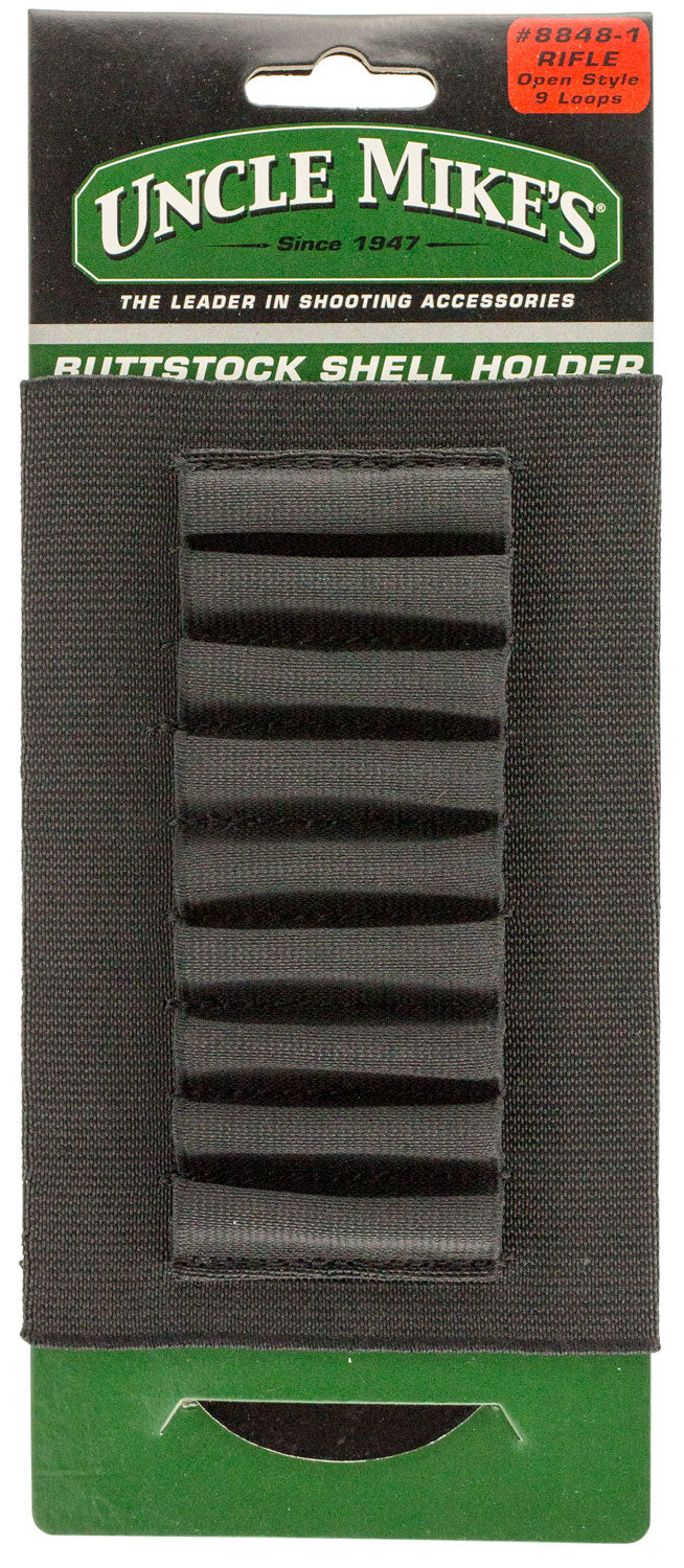 Uncle Mike's 88481 Buttstock Shell Holder Black Nylon 9rd Rifle