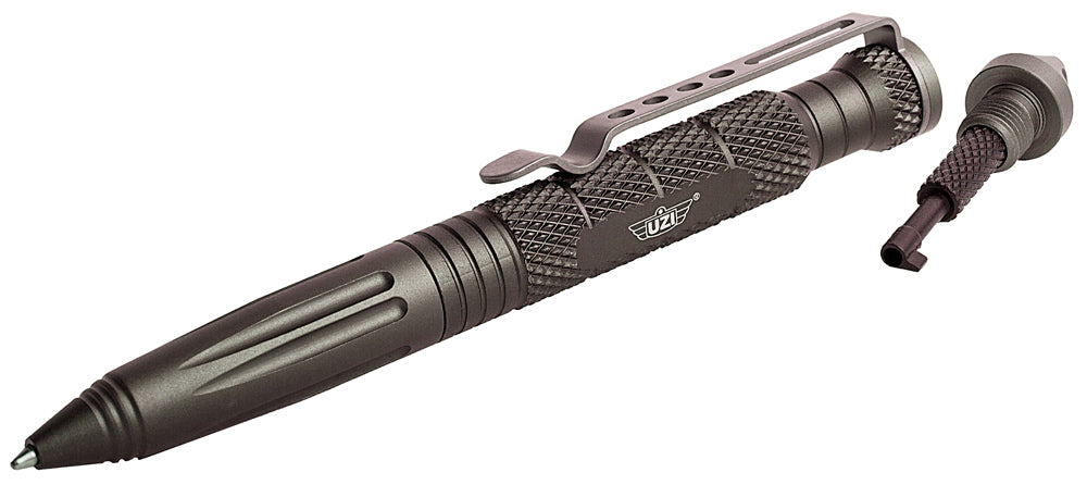 Uzi Accessories UZITACPEN6GM Tactical Pen Gun Metal Aluminum 6" Features Glass Breaker/Cuff Key