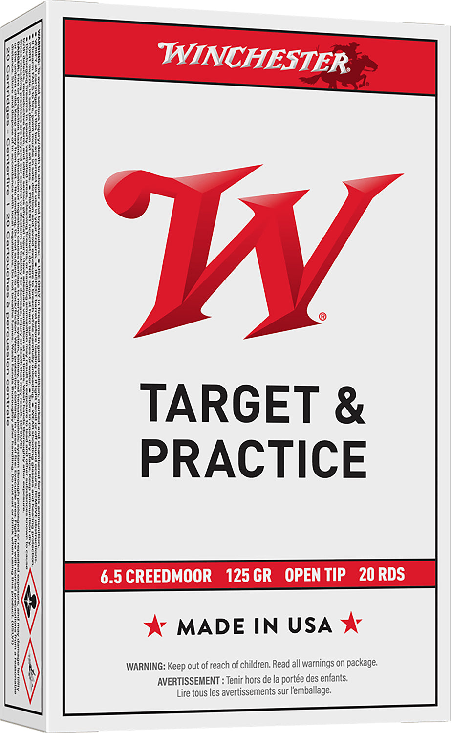 Winchester Ammo USA65CM USA 6.5Creedmoor 125gr Open Tip Range 20 Per Box/10 Case