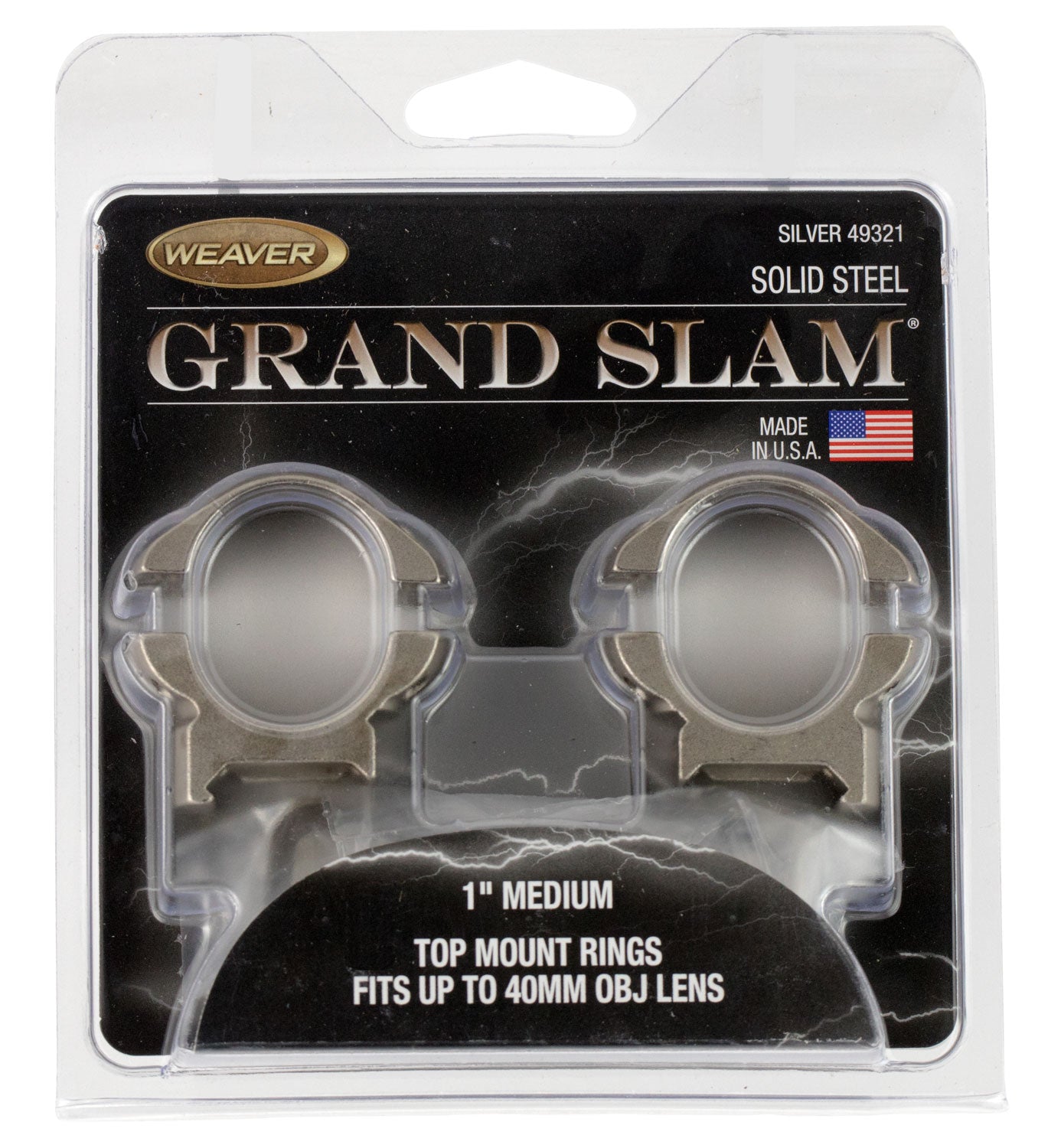 Weaver Mounts 49321 Grand Slam Silver 1" Medium