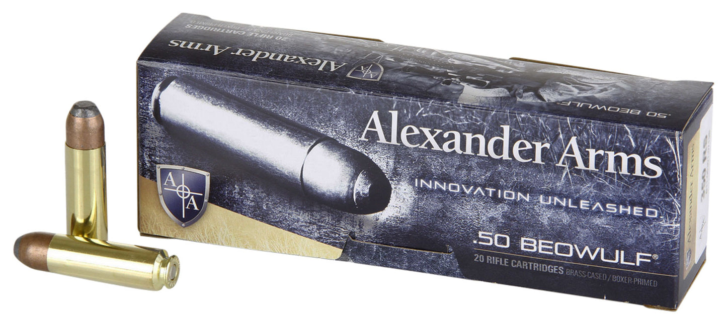 Alexander Arms AB400FPBOX FP 50Beowulf 400gr Flat Point 20 Per Box/10 Case