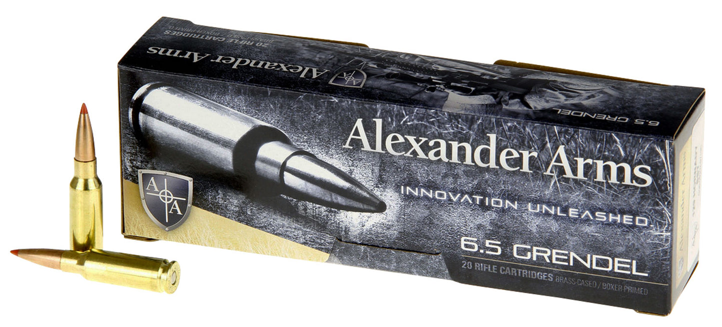 Alexander Arms AG129SSTBOX SST 6.5Grendel 129gr Hornady Super Shot Ballistic Tip 20 Per Box/10 Case