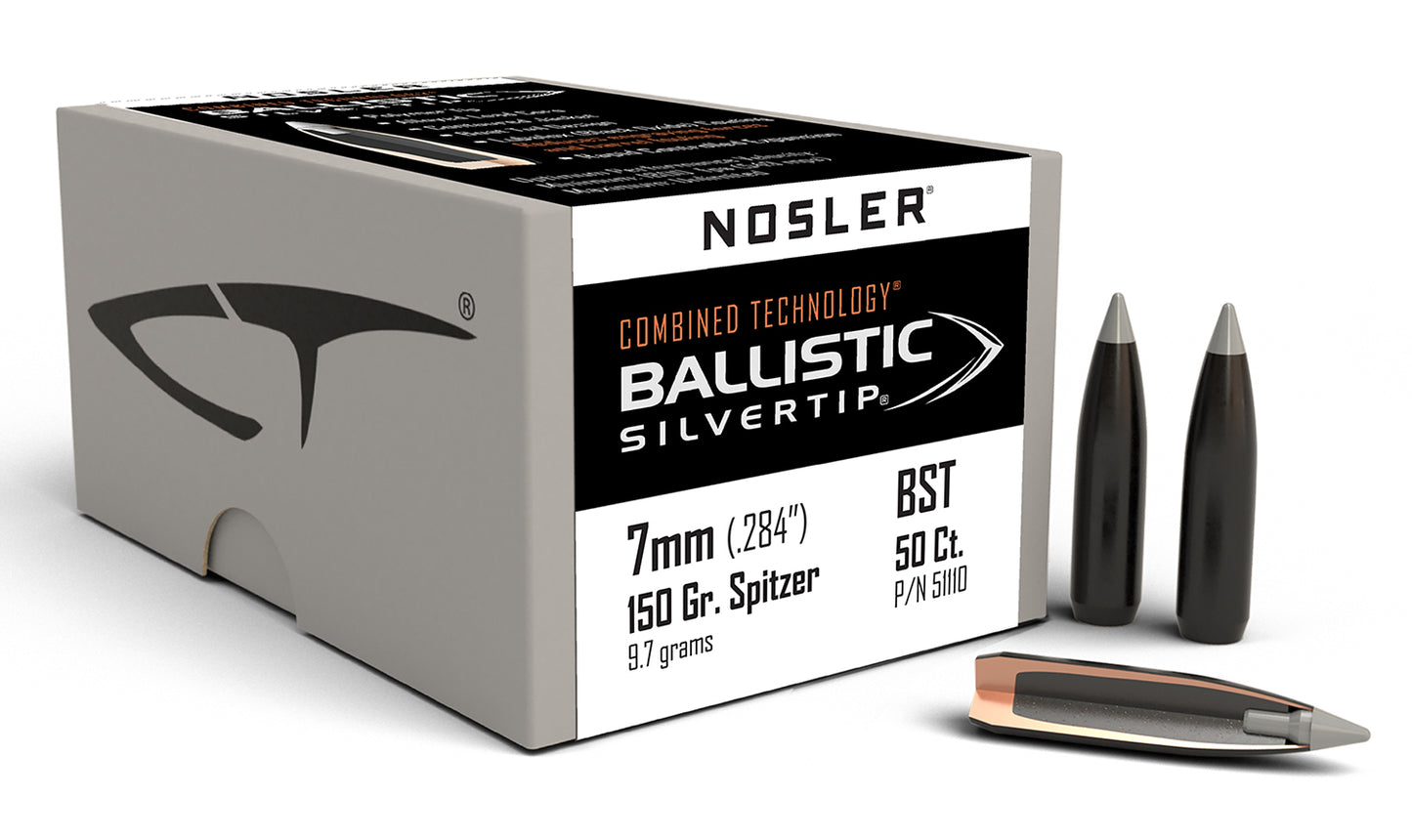 Nosler 51110 Ballistic Silvertip 7mm 150gr Spitzer Point 50/Box