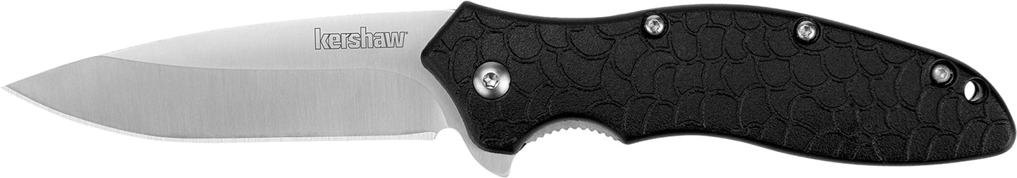 Kershaw 1830 OSO Sweet 3" Flipper Drop Point Plain Satin 8Cr13MoV SS Blade, Black GFN Handle, Includes Pocket Clip