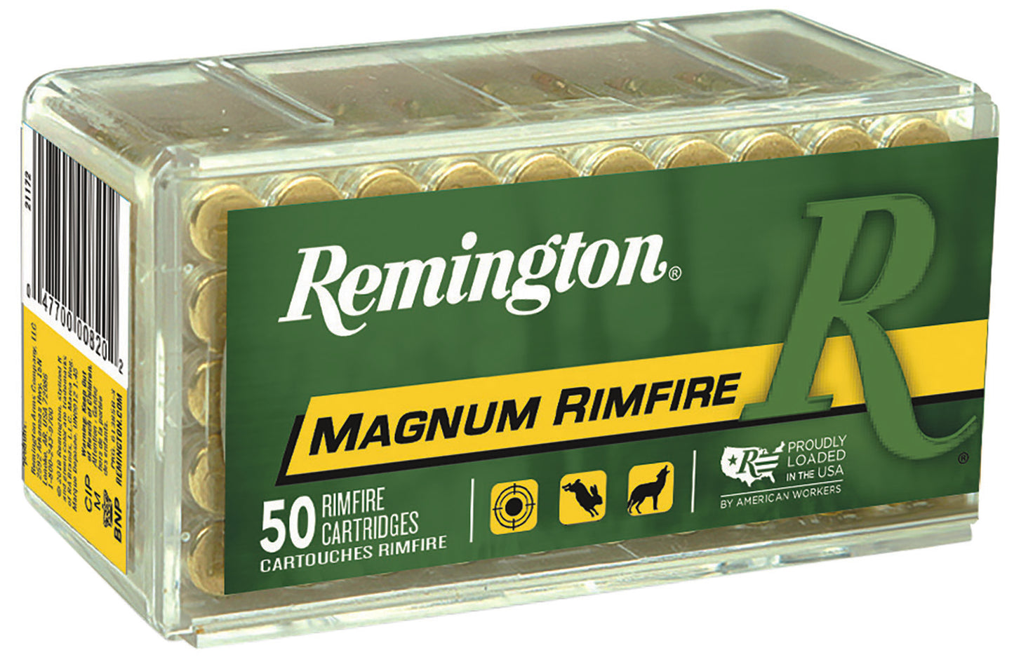 Remington Ammunition 21172 Magnum Rimfire 22WMR 40gr Pointed Soft Point 50 Per Box/40 Case