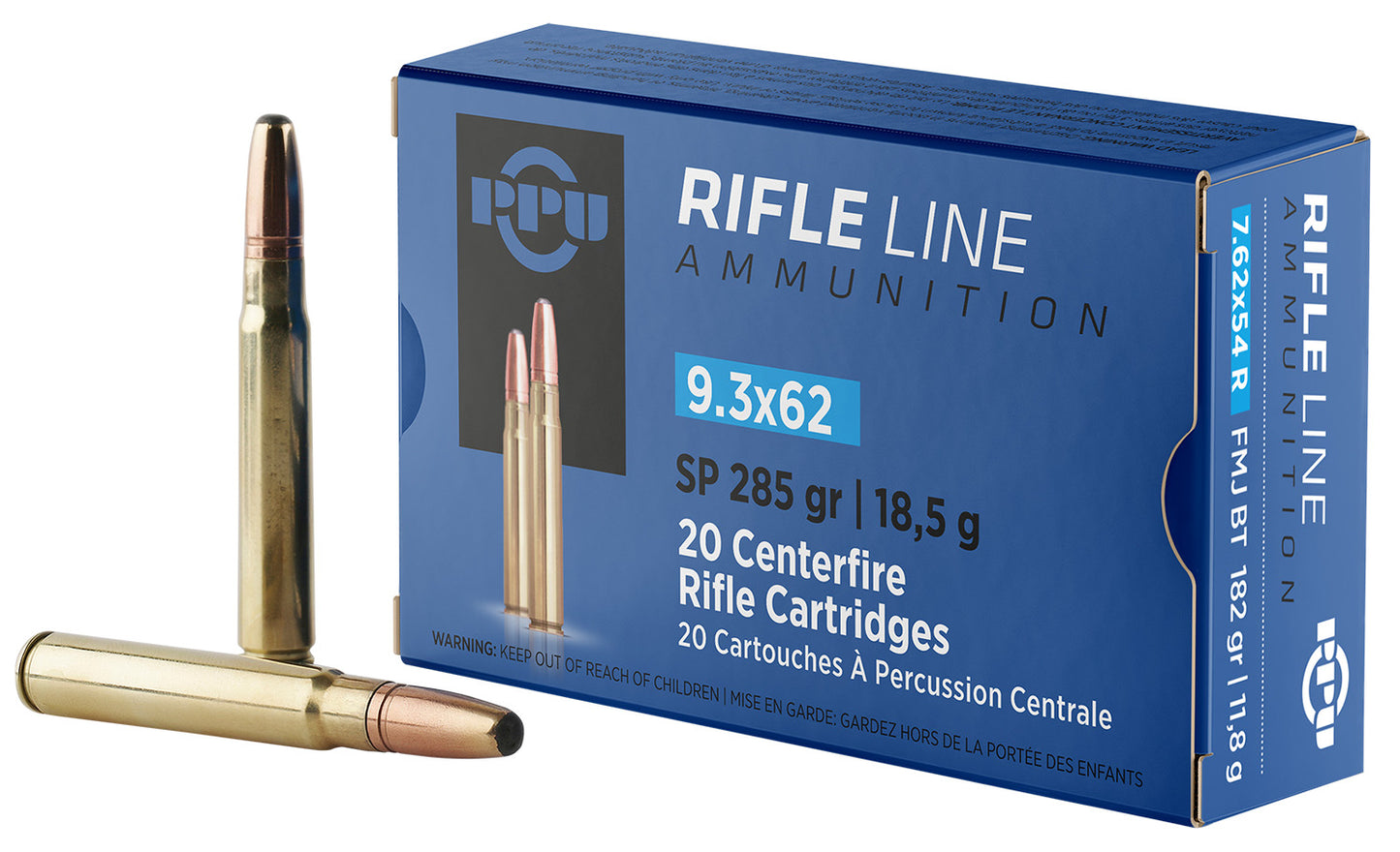 PPU PP9362 Metric Rifle 9.3mmx62Mauser 285gr Soft Point 20 Per Box/10 Case