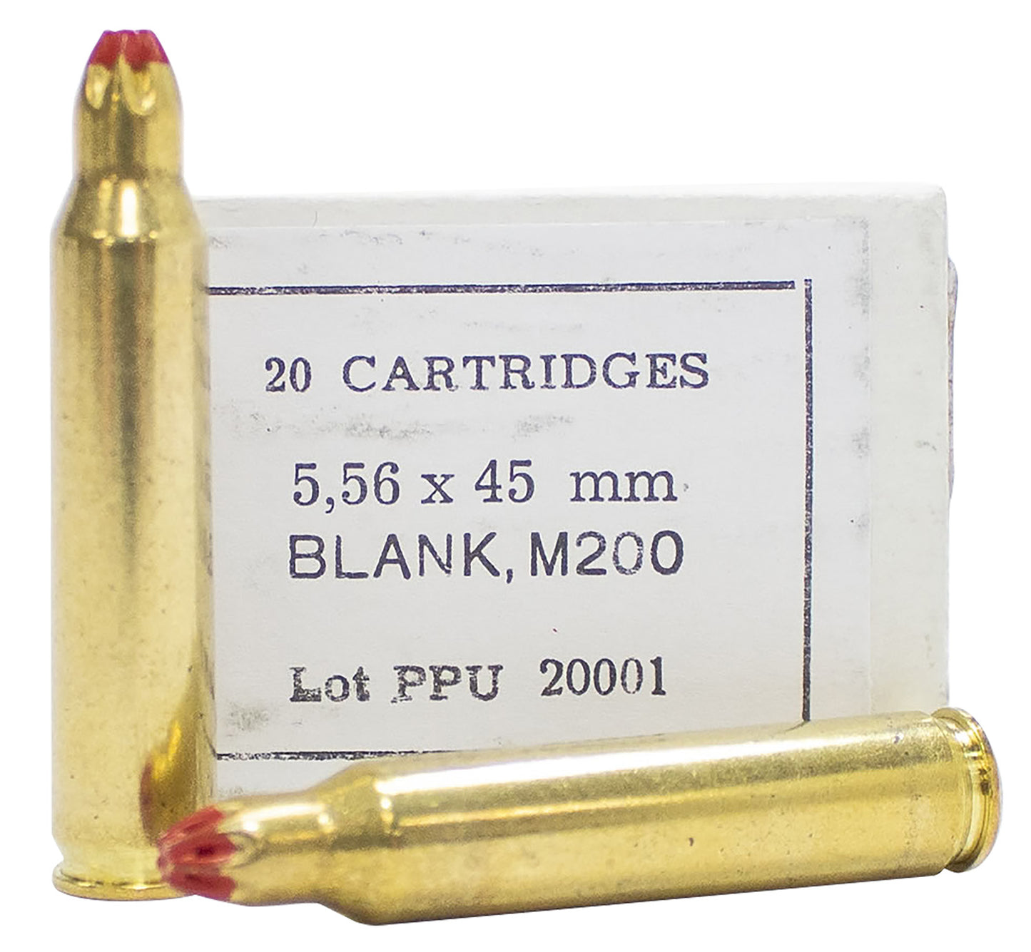 PPU PPB556 Blank Ammo 5.56x45mmNATO 20 Per Box/100 Case