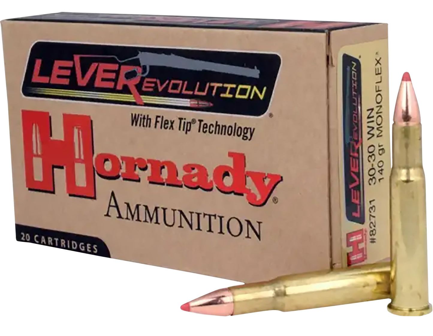 Hornady 82731 LEVERevolution 30-30Win 140gr MonoFlex 20 Per Box/10 Case